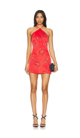 Genelle Keyhole Mini Dress in Red | Revolve Clothing (Global)