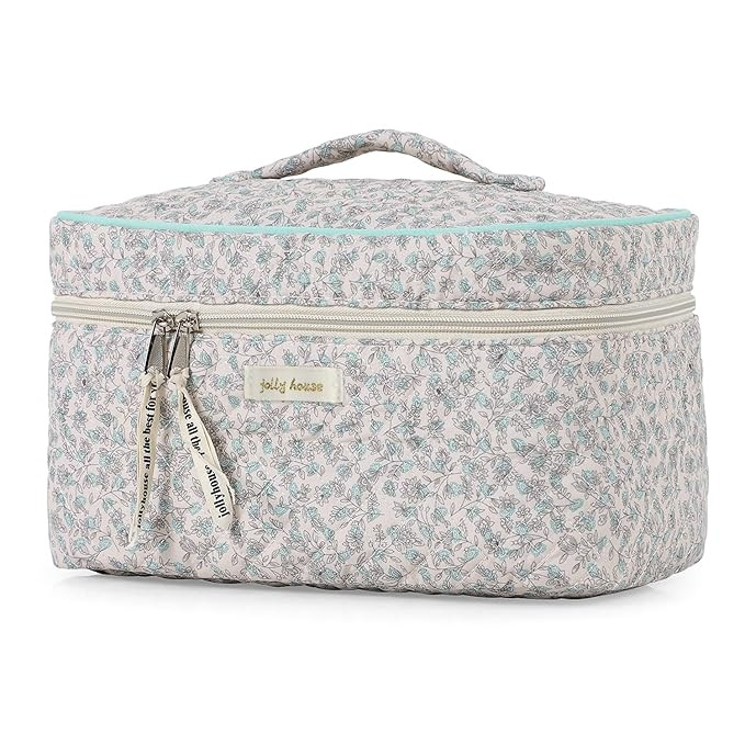 Sightor Cotton Makeup Bag, Quilted Cosmetic Bag with Handle Large Capacity Travel Toiletry Bag fo... | Amazon (US)