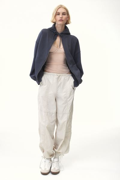 Nylon Parachute Pants - Light beige - Ladies | H&M US | H&M (US + CA)