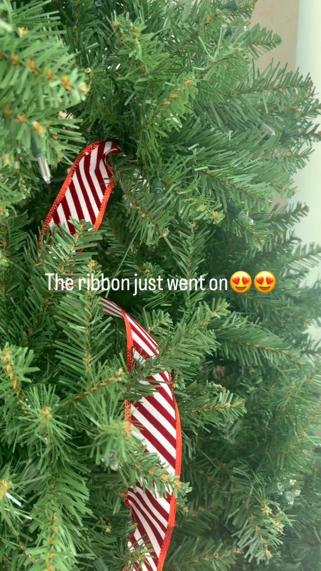 It is starting to look like Christmas😅😅 
No tree is complete without ribbon. I went with candy cane theme this year and I love it. 

#LTKPetite #LTKSeasonal #LTKHome