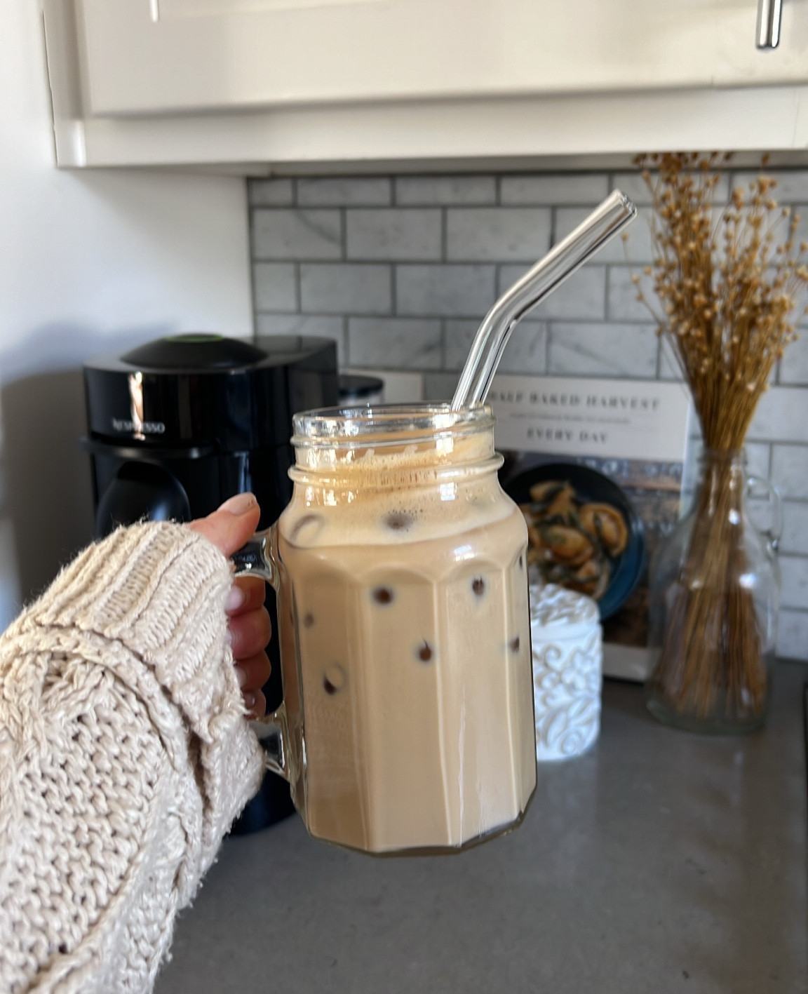 Nespresso machine, round ice cube trays & glass straws 

#LTKhome #LTKFind