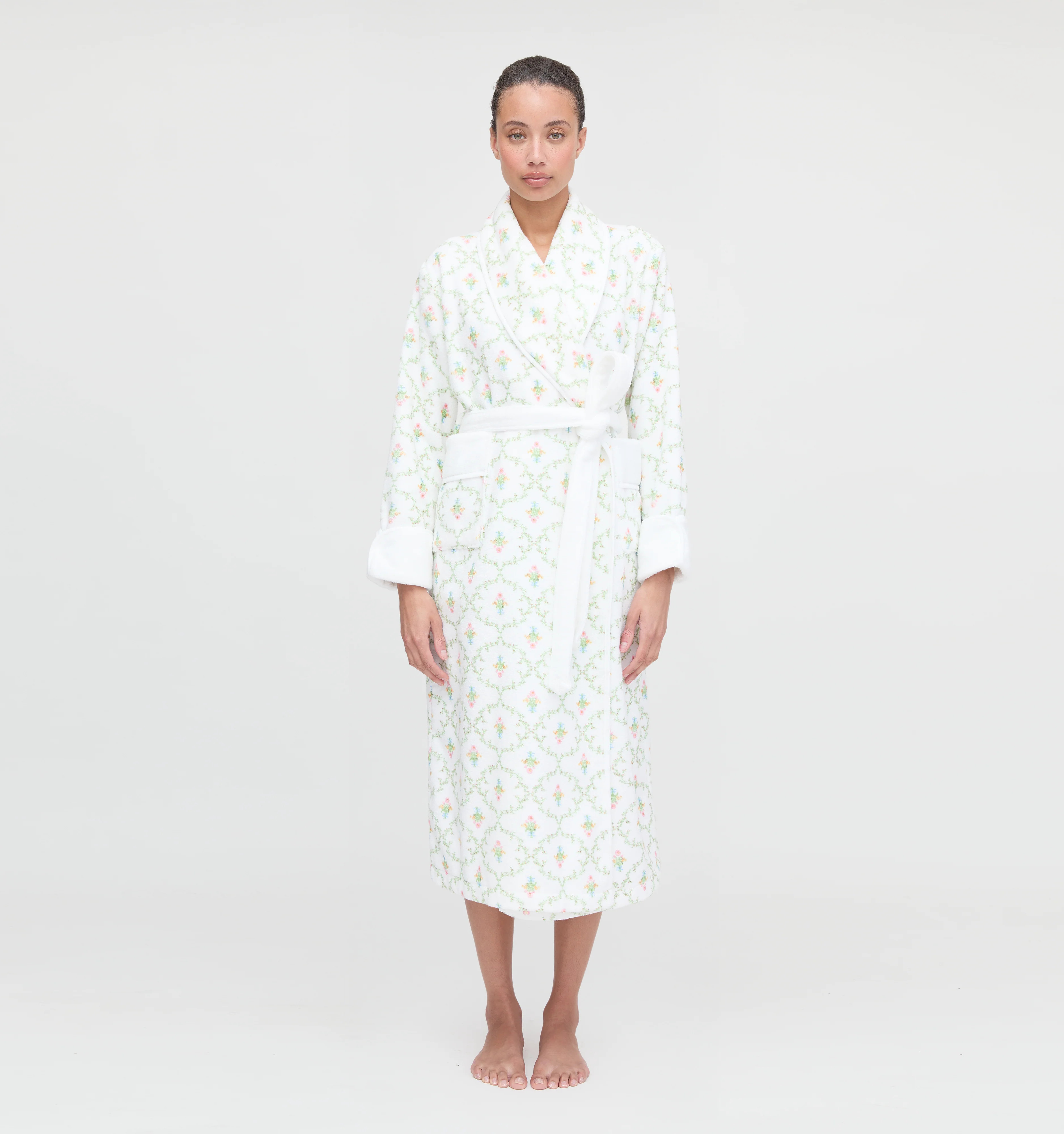 The Hotel Robe - Pink Ribbon Rose Ikat | Hill House Home US