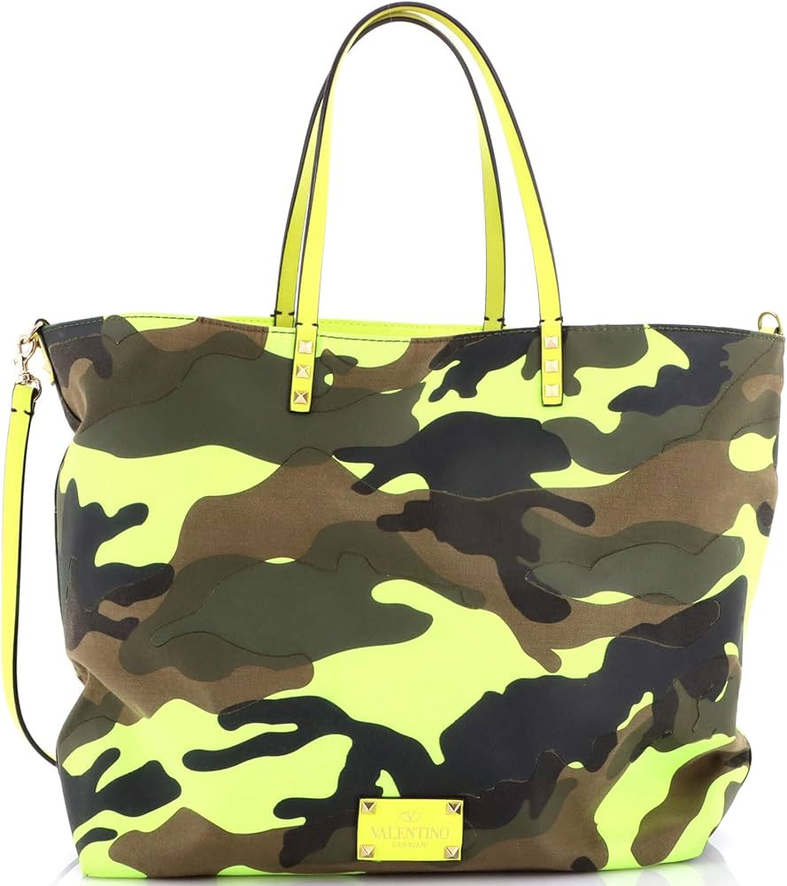 Valentino Garavani  
               Pre-Loved Rockstud Open Reversible Convertible Tote Camo Nylo... | Amazon (US)