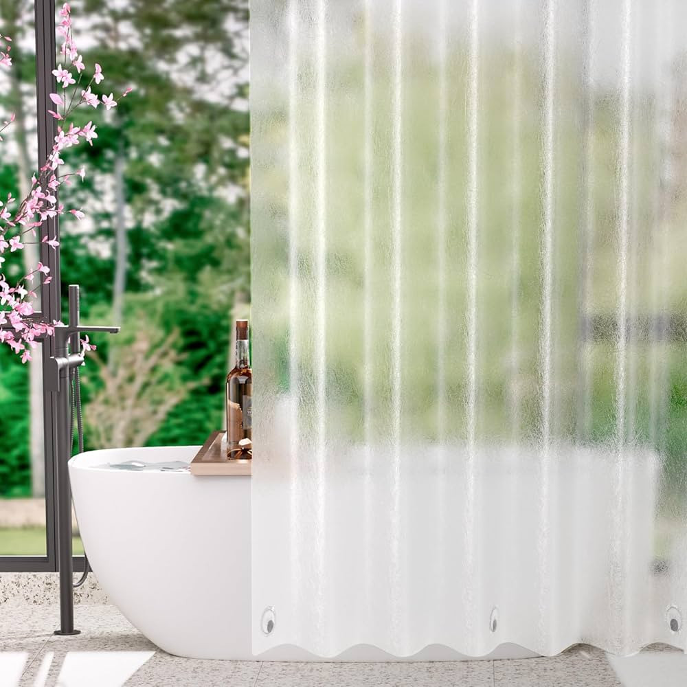 72 x 84 inch Extra Long PEVA 9G Shower Curtain Liner Heavy Duty, Elegant 3D Silk Design Frosted S... | Amazon (CA)