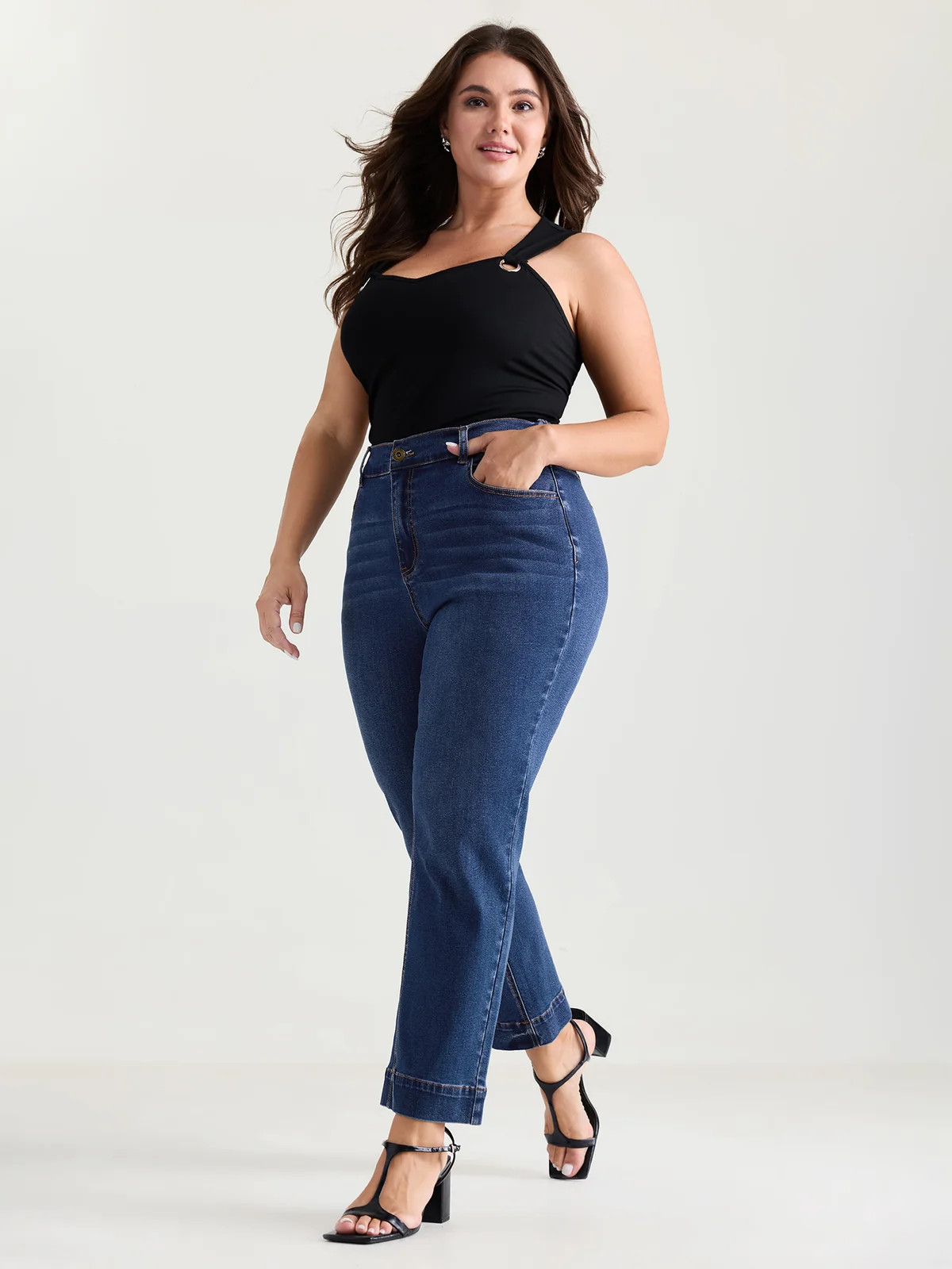 Thigh-Friendly High-Rise Straight-Leg Jeans | Bloomchic