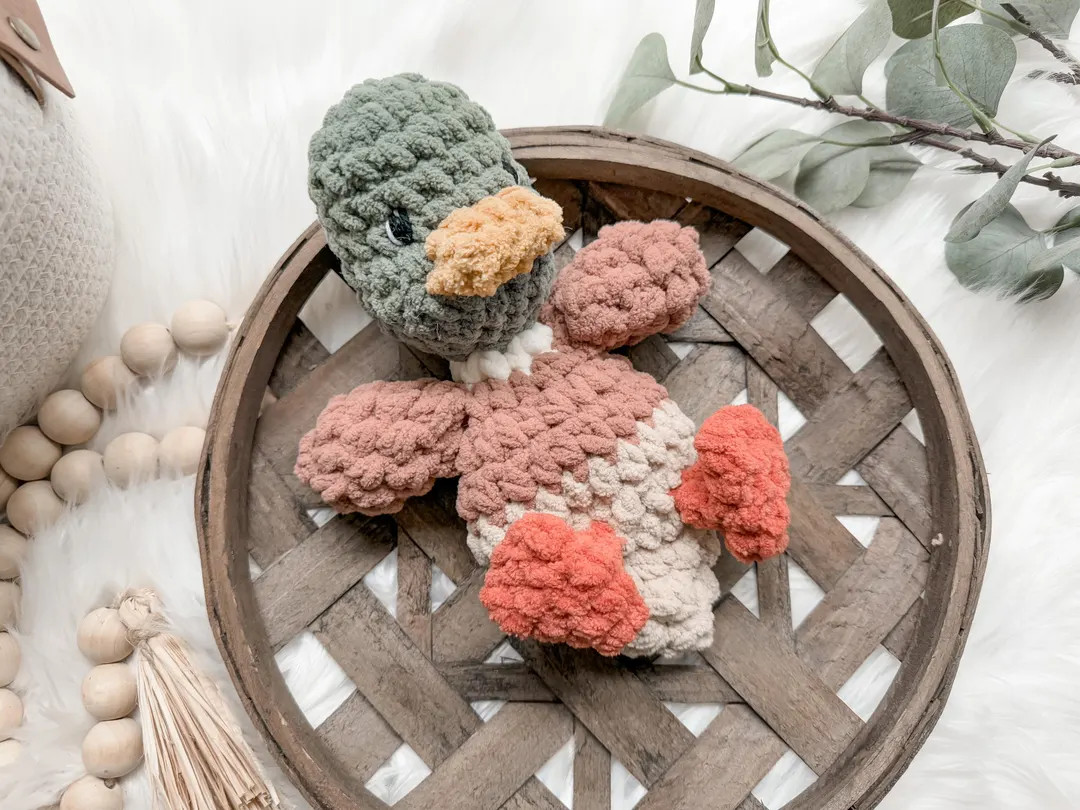 Duck Lovey Snuggler, Soft Toys for Newborns, Farm Nursery Decor, Duck Toy, Mallard Duck Baby Blan... | Etsy (US)