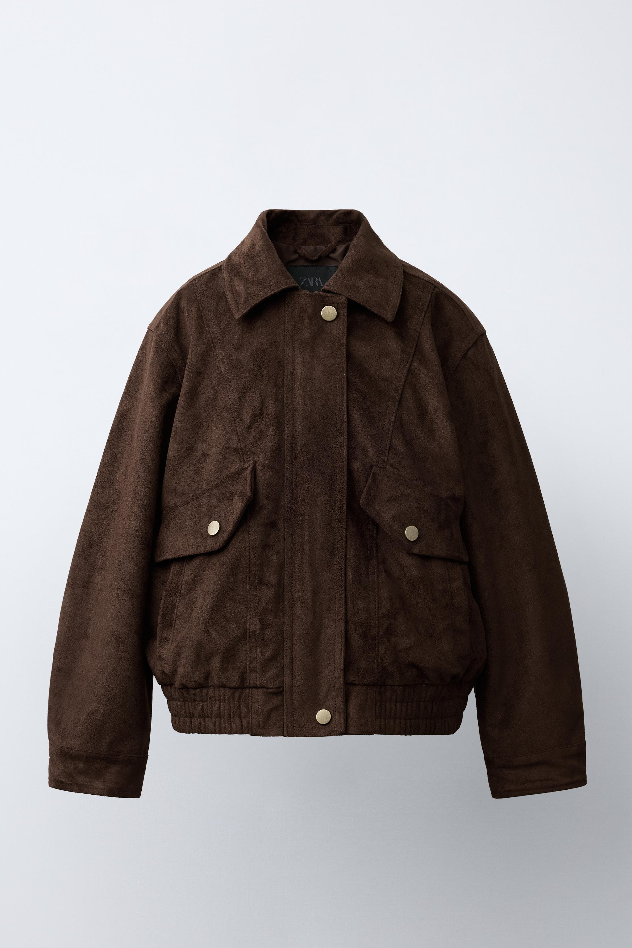 FAUX SUEDE BOMBER JACKET | Zara US