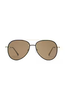 AIRE Mirzam Sunglasses in Gold & Brown Mono from Revolve.com | Revolve Clothing (Global)