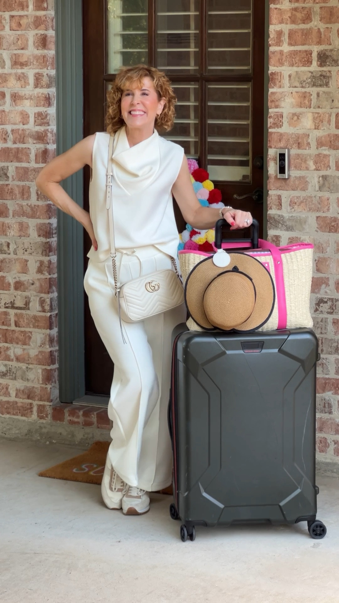Loving this chic travel set! Perfect for heading to a tropical destination without freezing on the plane! (It also comes in chic black!)

Also sharing my beach bag, suitcase, computer travel bag, hat, UV sanitizing water bottle, and handbag!

#LTKOver40 #LTKTravel #LTKVideo