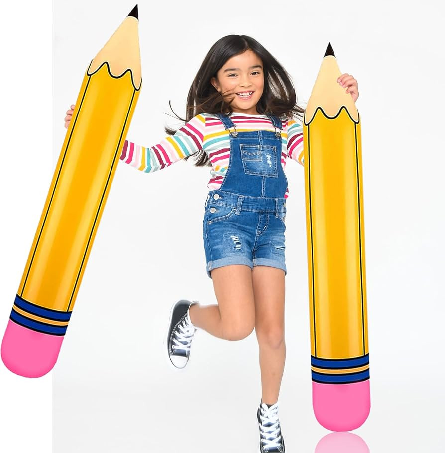 Funy Yellow Pencil Balloons 5pcs Back to School Foil Balloon - 28'' Giant Pencil Inflatable Ballo... | Amazon (US)