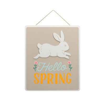 "Hello Spring" Easter Bunny Porch Wood Sign - Spritz™ | Target