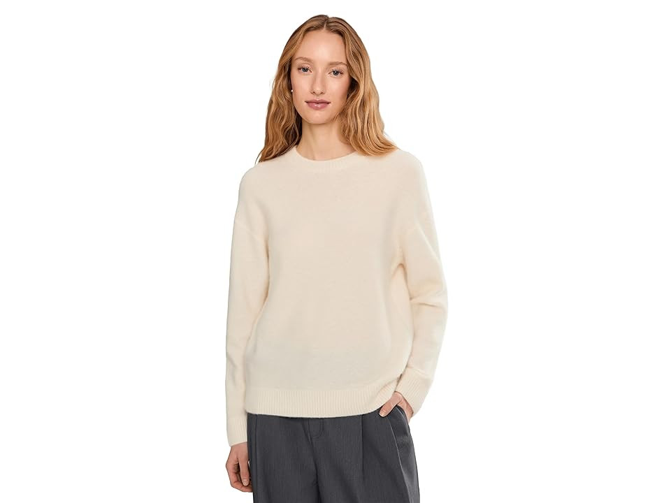 Vince Boiled Cashmere Crew Sweater Women's Sweater White : XL | Zappos