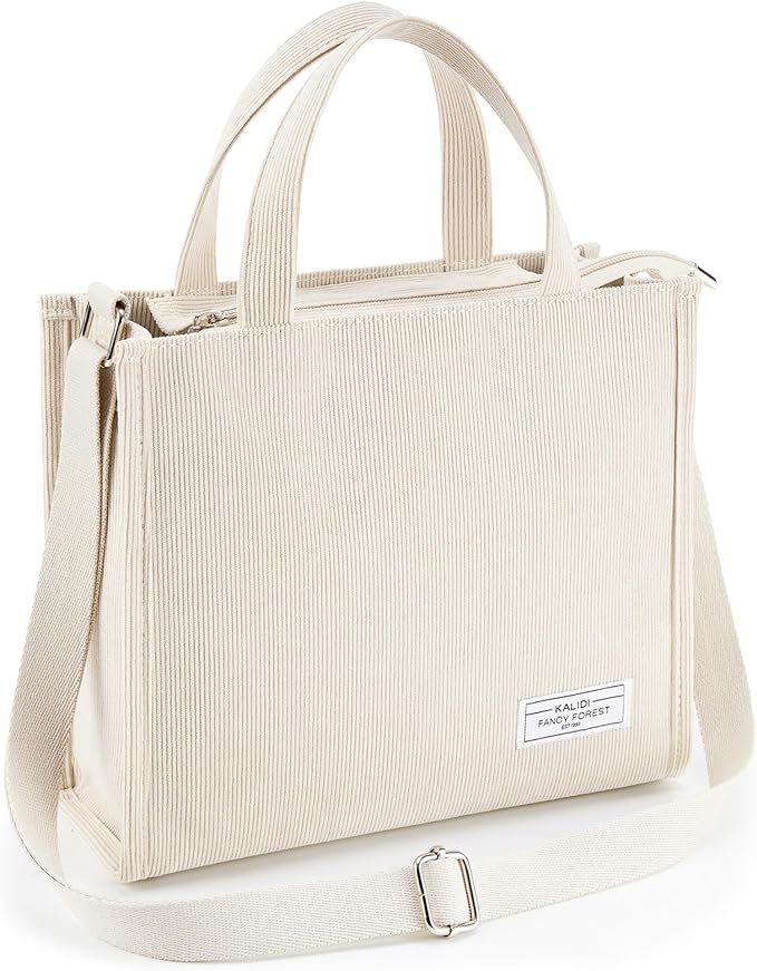 KALIDI Tote Bag for Women Corduroy Crossbody Bag Casual Zipper Tote Fashion Shoulder Handbag Hobo... | Amazon (US)