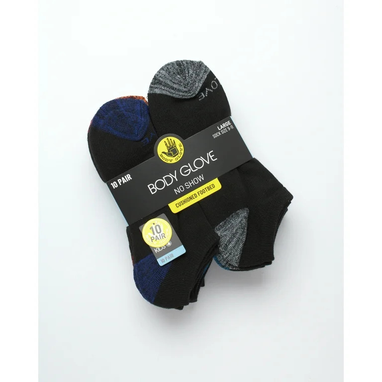 Body Glove Boys' Socks - 10 Pack Performance Cushion Athletic No Show Ankle Socks | Walmart (US)