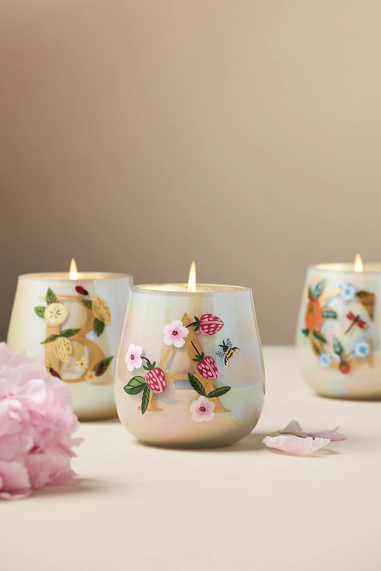 Fruity Monogram Floral Night Gardenia Glass Candle | Anthropologie (US)
