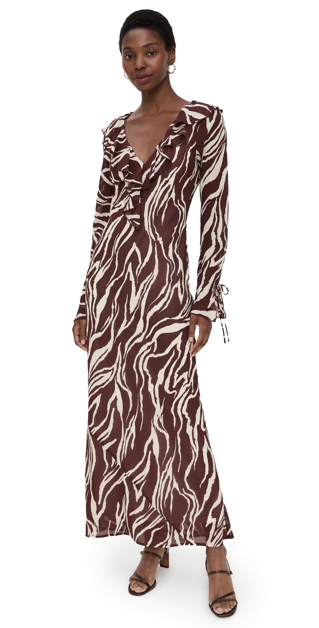 WAYF Dakota Long Sleeve Dress Zebra M | Shopbop