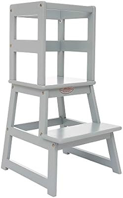 SDADI Kids Kitchen Step Stool with Safety Rail - for Toddlers 18 Months and Older, Gray LT01G | Amazon (US)