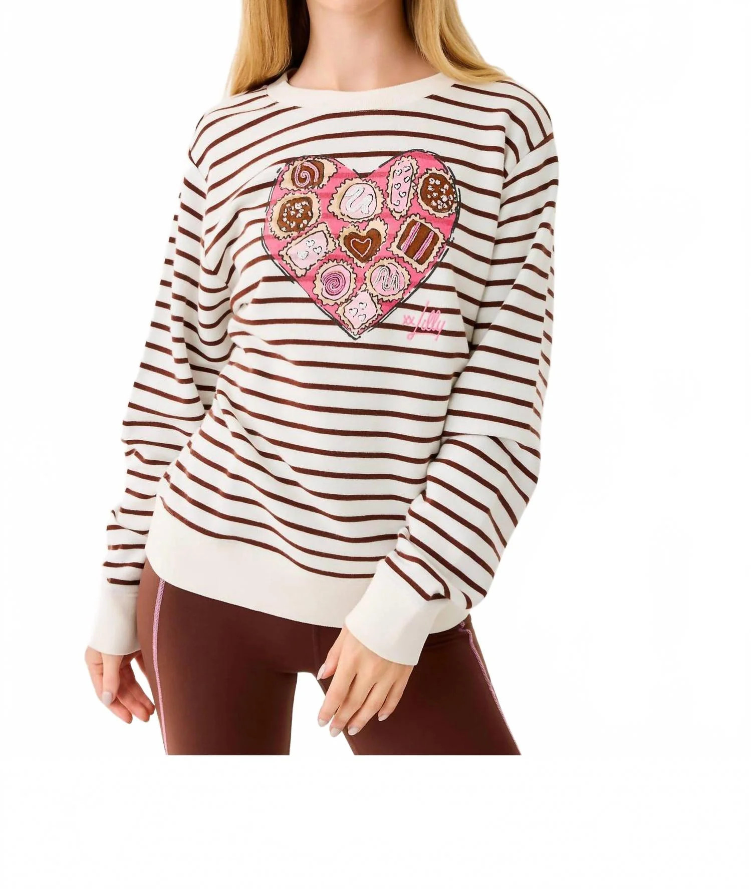 Ballad Cotton Sweatshirt In French Roast Box Of Chocolates Embellishment | Shop Simon