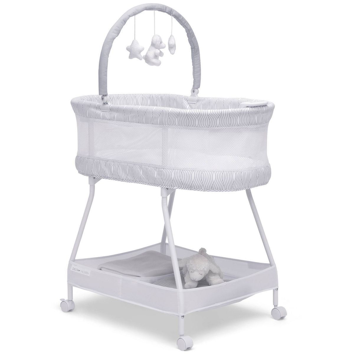 Delta Children Curve Bassinet - White and Gray | Target