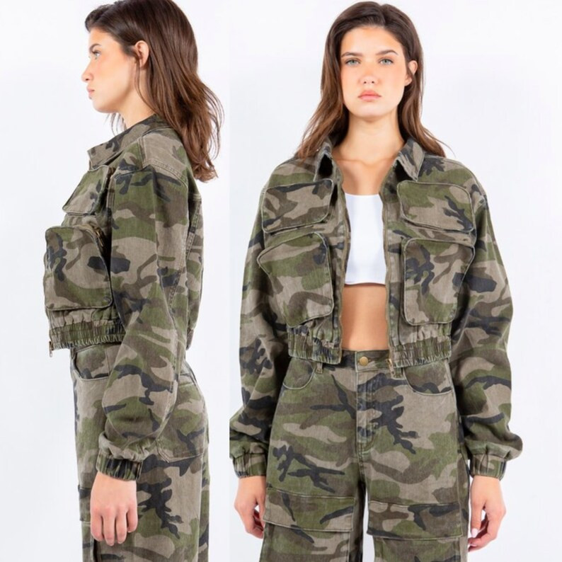 Crop Camo Jacket - Etsy | Etsy (US)