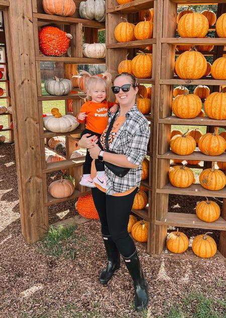 Fall pumpkin patch outfit for mom and baby. 🧡 Casual outfits with cute fall flare to keep everyone comfortable. Black Hunter boots are a wet weather staple, great for hitting the farm or patch after a rainy week. Can’t go out in the fall without a flannel and this one’s the best!

black and white flannel
orange long sleeve
toddler fall outfit
toddler pumpkin patch outfit
leopard pumpkin shirt
burberry sunglasses

#LTKHalloween #LTKSeasonal #LTKfindsunder50
