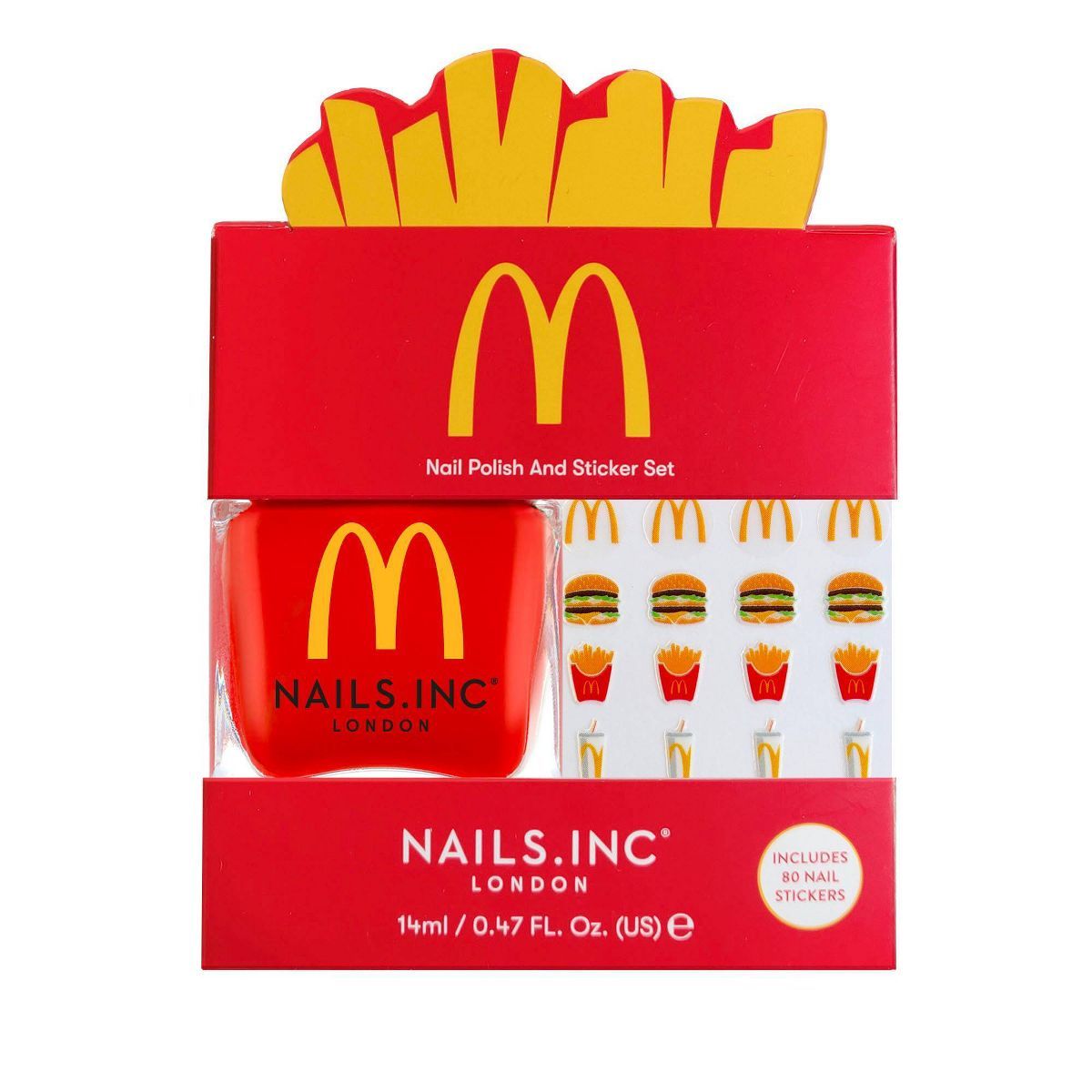 Nails Inc. x McDonald Nail Polish with Stickers - Fries - 0.47 fl oz | Target
