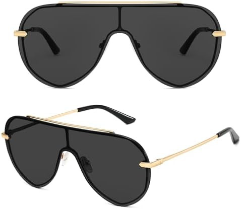 Chic Oversized Shield Sunglasses Womens Trendy, Designer Stylish UV Protection Sun Glasses Large ... | Amazon (US)