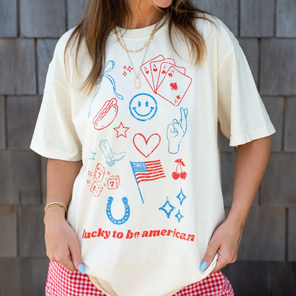 'Lucky To Be American' T-Shirt | United Monograms