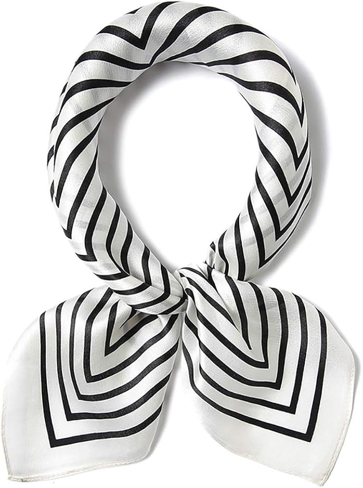 ANDANTINO 100% Mulberry Silk Scarf -21” Lightweight Square Neckerchief – Breathable Digital P... | Amazon (US)