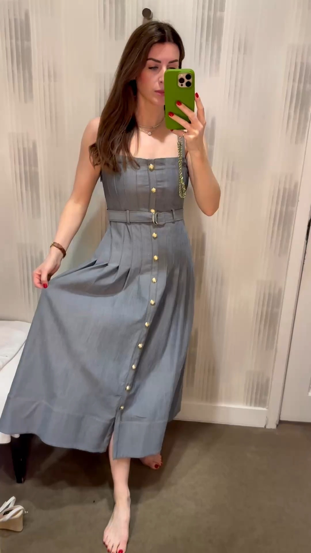 I’m wearing a true to size 6 in this dress it would look even better with a tan. Probably a great pair of sandals perhaps a wedge it just has a really great bodice to it. It’s very flattering.

#LTKOver40