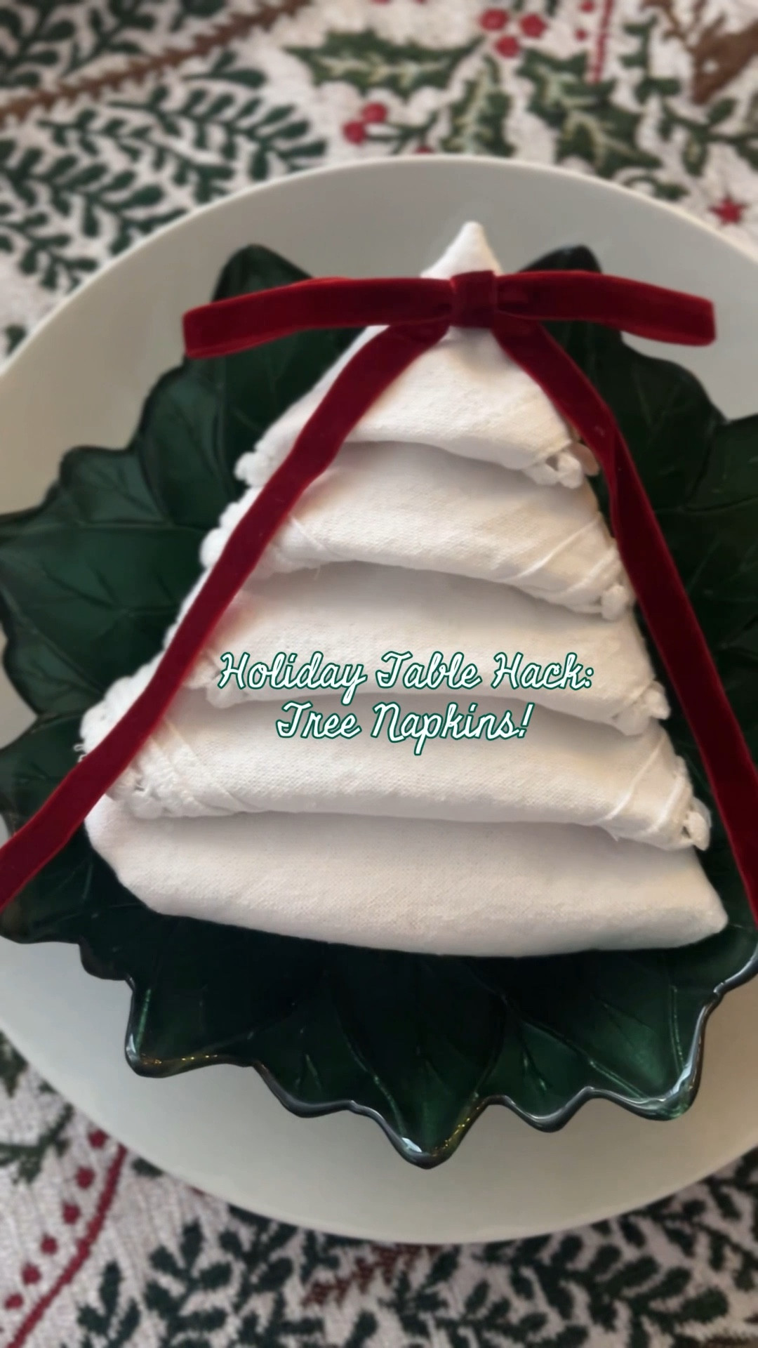 ✨ Transforming simple napkins into the cutest Christmas trees for the holiday table — it’s the little touches that make hosting feel magical. 🌲💫
Voila! Ready for guests.

#LTKHome #LTKSeasonal #LTKHoliday