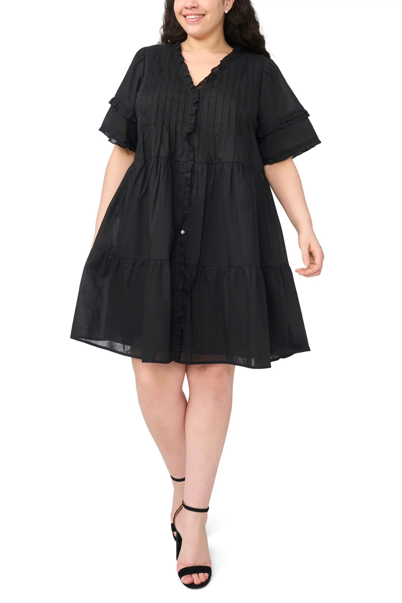 Pintuck Tiered Cotton Dress (Women) | Nordstrom | Nordstrom