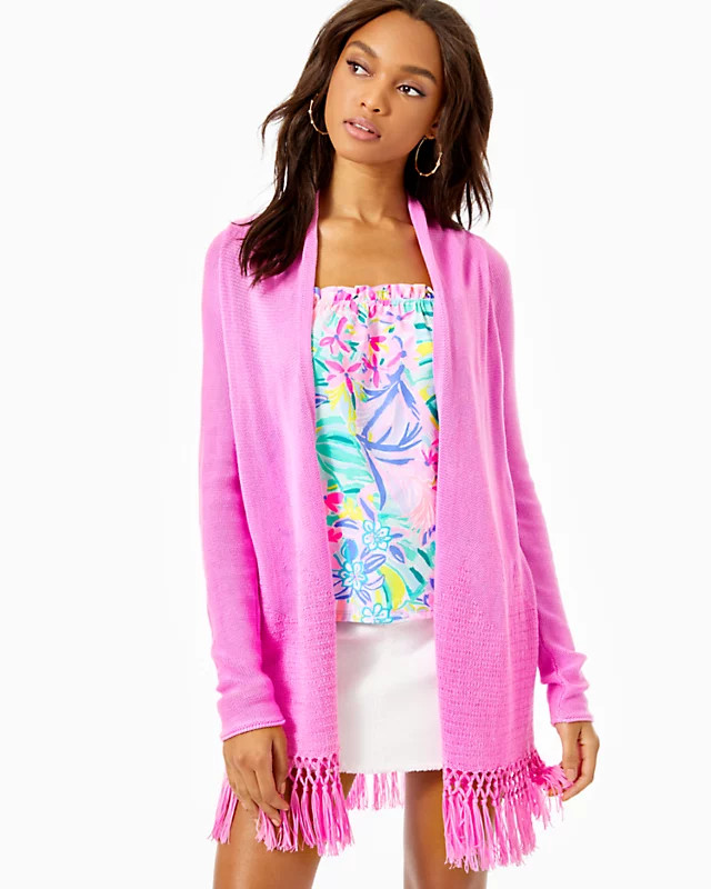 Tatum Long Fringe Hem Cardigan | Lilly Pulitzer