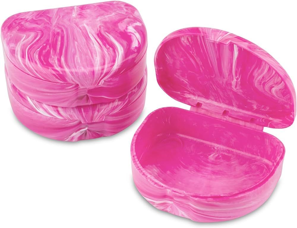 Practicon Marble Retainer Cases, Orthodontic Aligner Case, Mouth Guard Holder (3 Pack) (Pink) | Amazon (US)