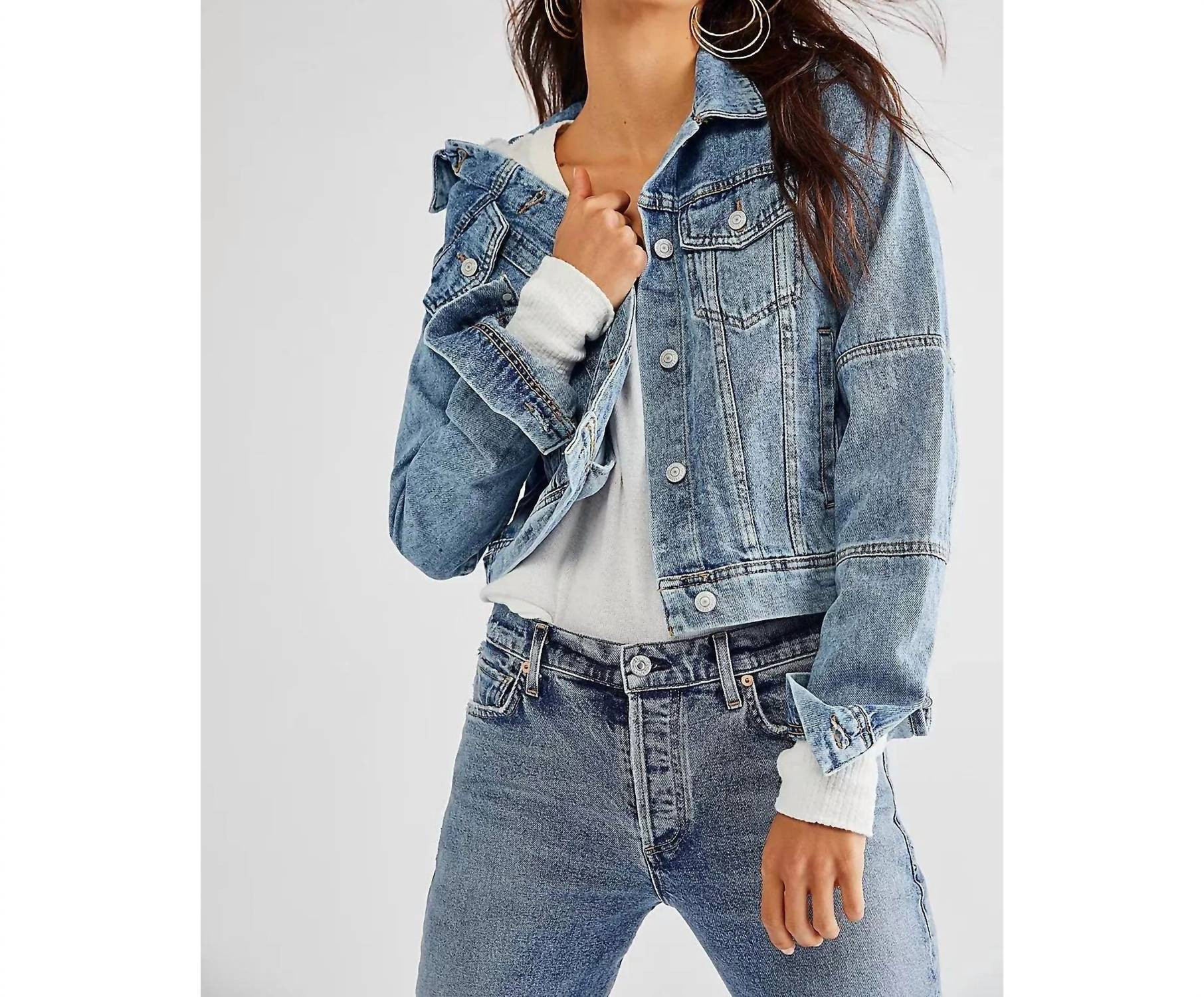 Rumors Denim Jacket In Light Indigo | Shop Simon