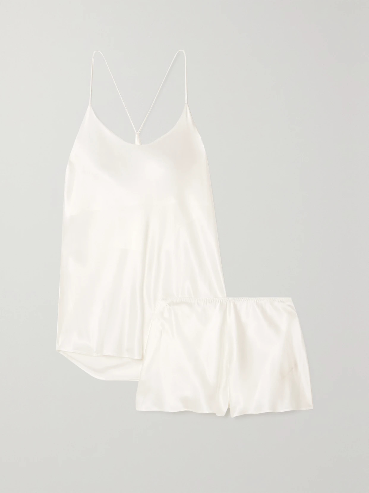 Olivia von Halle - Bella Silk-satin Pajama Set - Ivory | NET-A-PORTER (UK & EU)