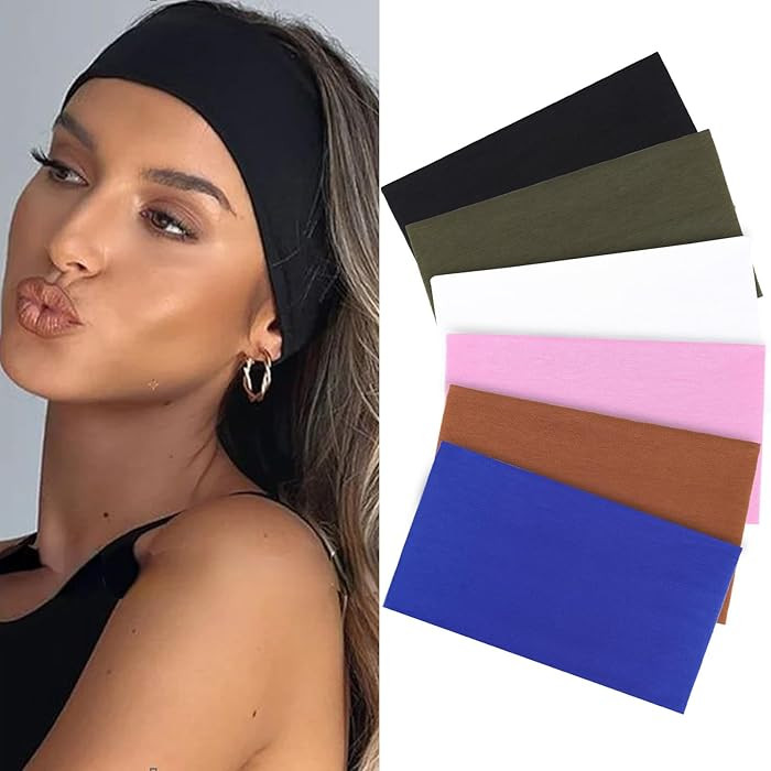XTREND 6 Pcs Wide Headbands for Women Extra Large Turban Stretch Fashion Headband Boho Hair Band ... | Amazon (US)