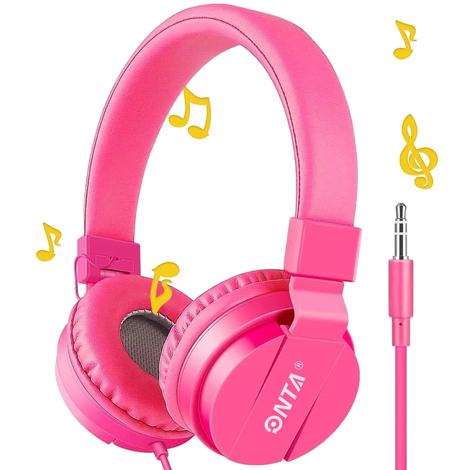 ONTA Kids Headphones for Boys Girls, Foldable Adjustable Stereo Wired over Ear Headphones for Kid... | Walmart (US)