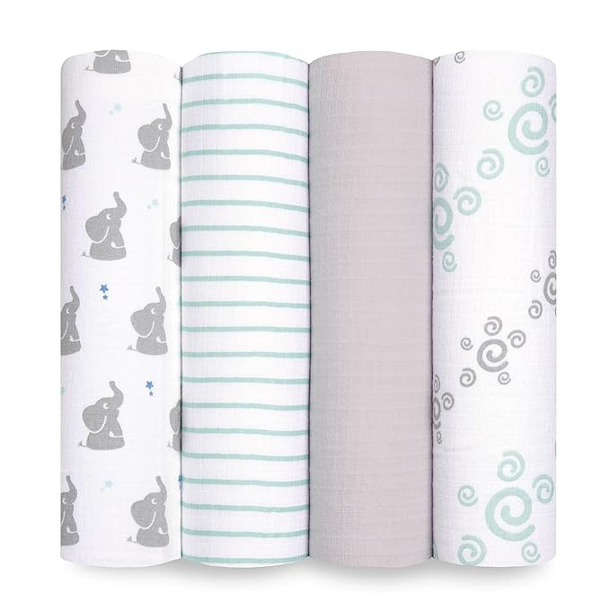 aden + anais Essentials Muslin Swaddle Blankets for Baby Girls and Boys, Newborn Receiving Blanke... | Amazon (US)