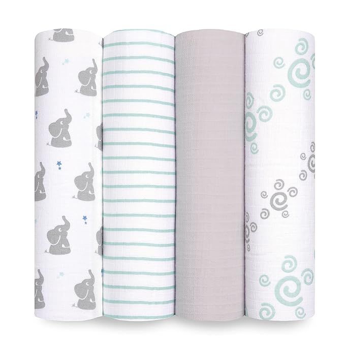 aden + anais Essentials Muslin Swaddle Blankets for Baby Girls and Boys, Newborn Receiving Blanke... | Amazon (US)
