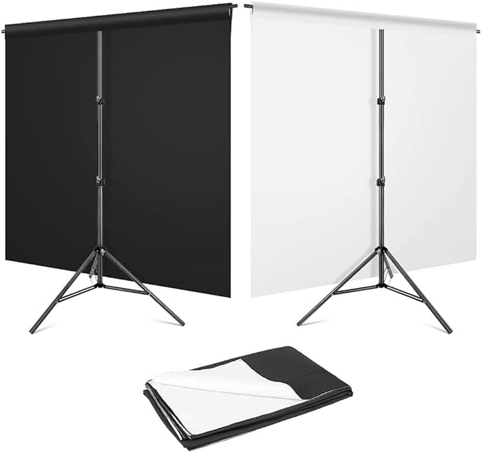 Black White Photography Backdrop for Photoshoot, 2-in-1 Revisible Black Backdrop White Screen Bac... | Amazon (US)