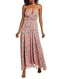 ASTR the label Women's Pandora Sleeveless High-Slit Maxi Dress, Pink-Blue Floral, S | Amazon (US)