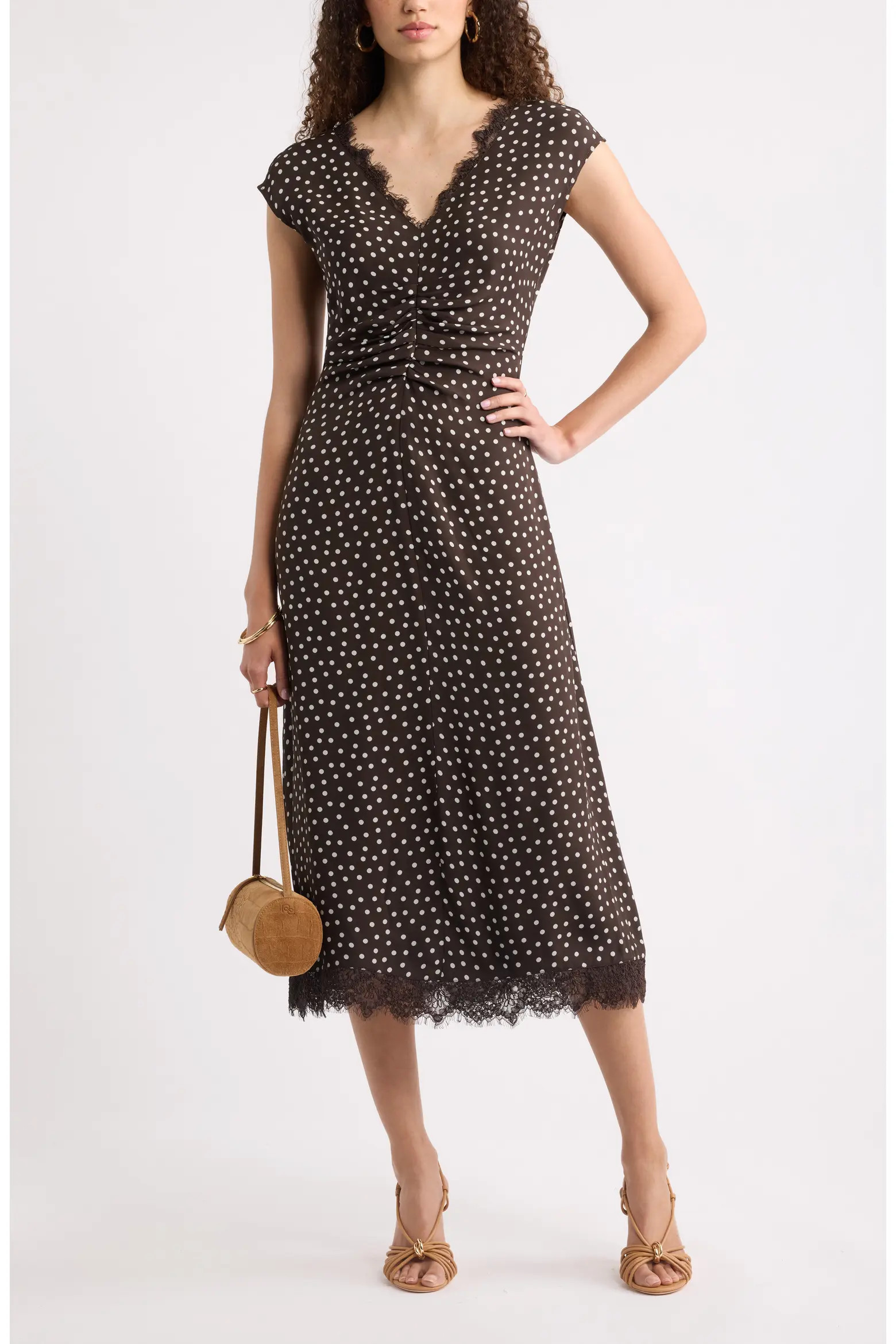 Nordstrom Lace Trim Midi Dress (Women) | Nordstrom | Nordstrom