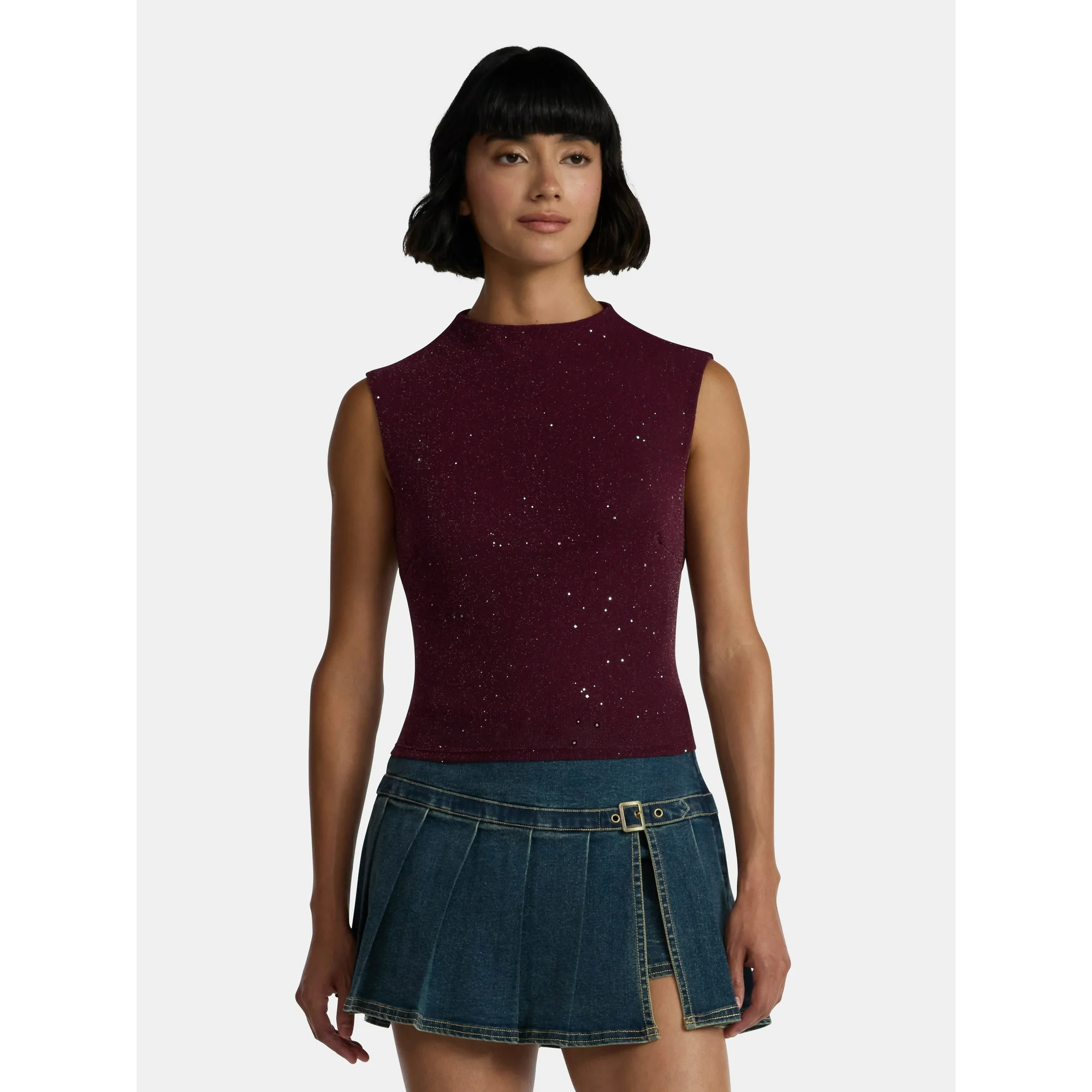 Madden NYC Women’s Sleeveless Sparkle Top | Walmart (US)