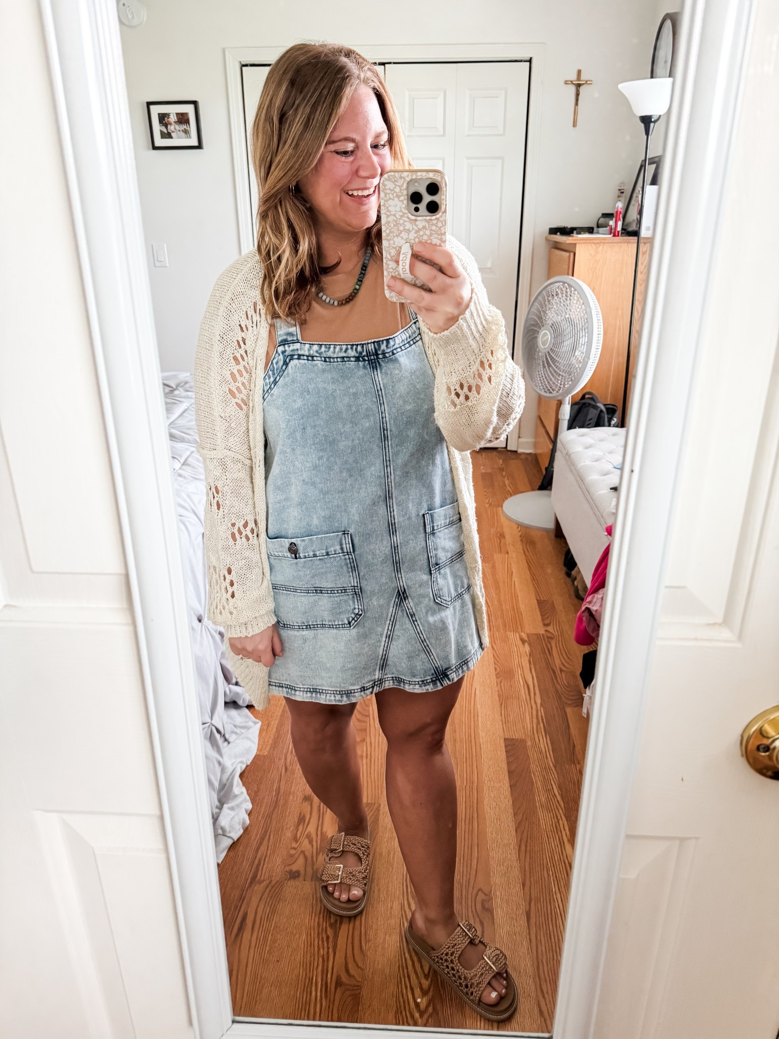 Teacher outfit! This crochet cardigan is a perfect light layer. Wearing an XL in everything.  

#LTKFindsUnder50 #LTKSeasonal #LTKMidsize