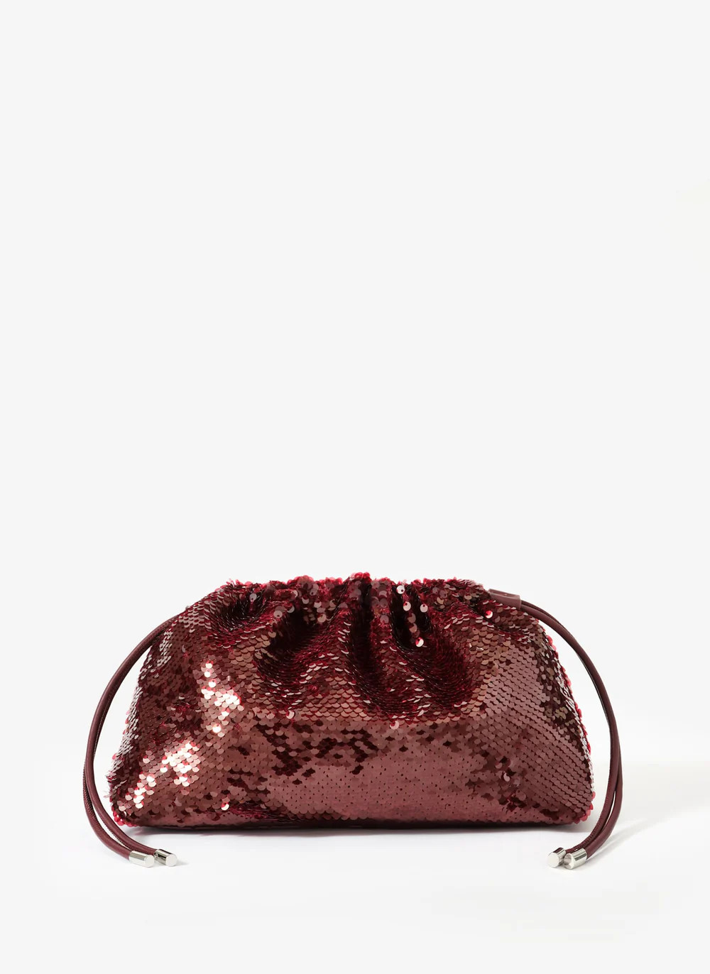 Raya Burgundy Sequin  Drawstring Bag | Mint Velvet