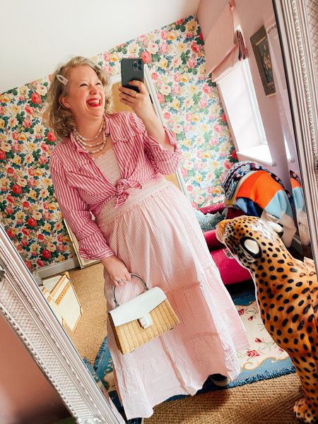 Love this pink plus size sundress .a currently on sale!!! Pink stripe 
Plus size midsize cotton - sale! 

#LTKstyletip #LTKplussize #LTKfindsunder50