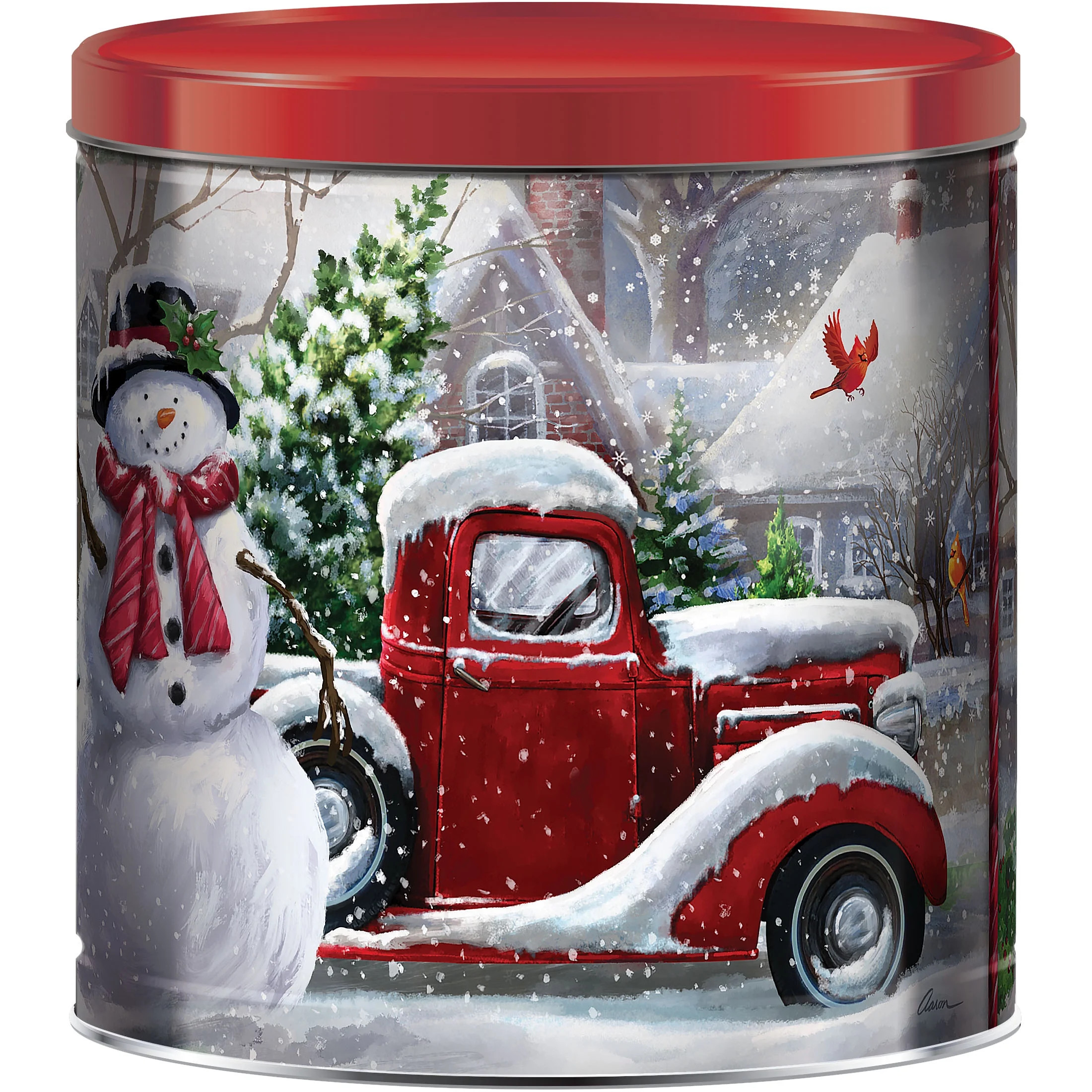 Great Value Christmas Popcorn Tin, Snowman and Truck, Assorted Popcorn, 21 ounces | Walmart (US)