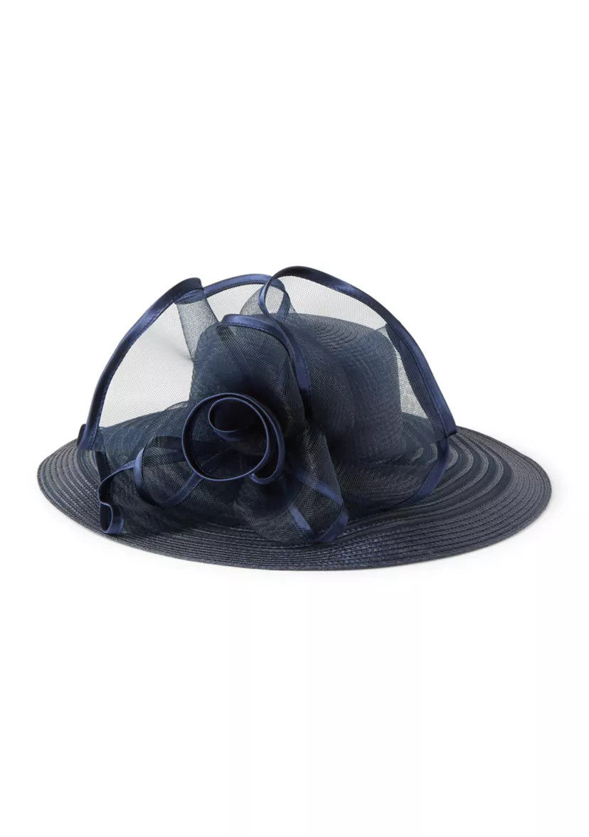 Sheer Widebrim Hat with Rosette | Belk