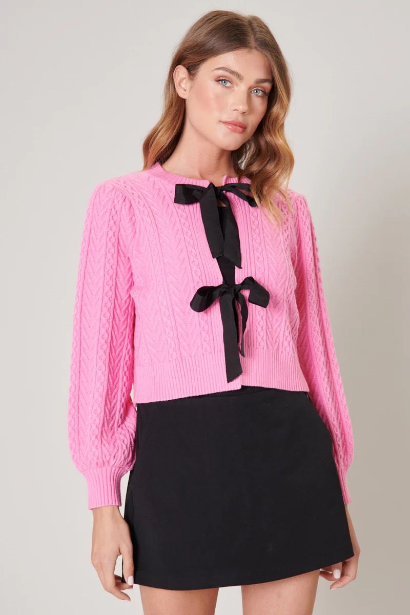 Pinky Promise Bow Tie Cardigan | Sugarlips